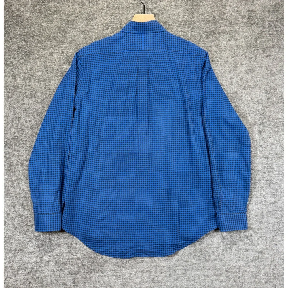 Ralph‎ Lauren Pony Mens Long Sleeve Button Down Shirt Gingham Check Blue Black M